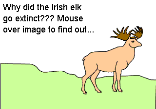 Image: Irish Elk, antlers grow, elk falls over